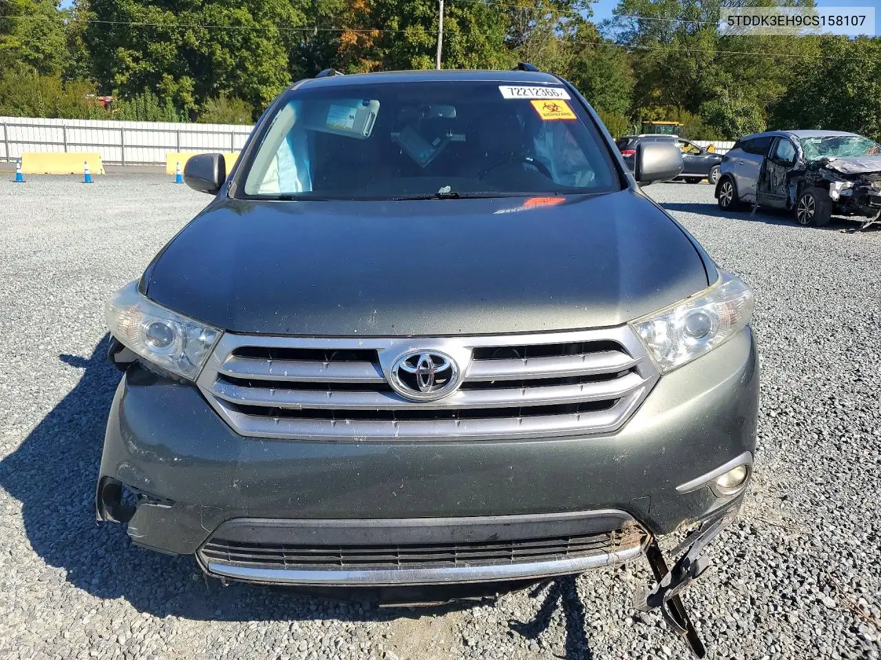 2012 TOYOTA HIGHLANDER VIN 5TDDK3EH9CS158107 — фото 5