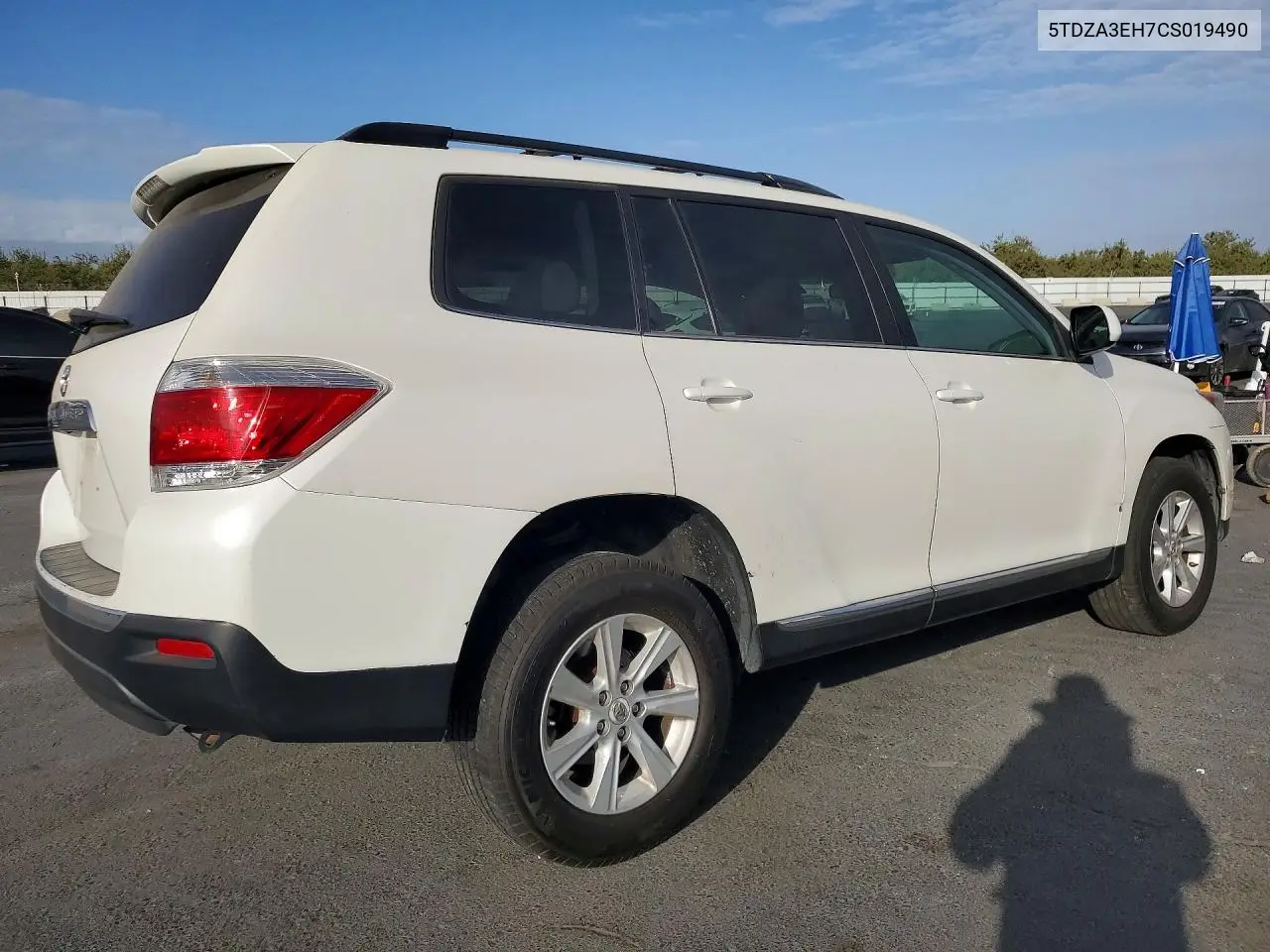 2012 TOYOTA HIGHLANDER VIN 5TDZA3EH7CS019490 — фото 3