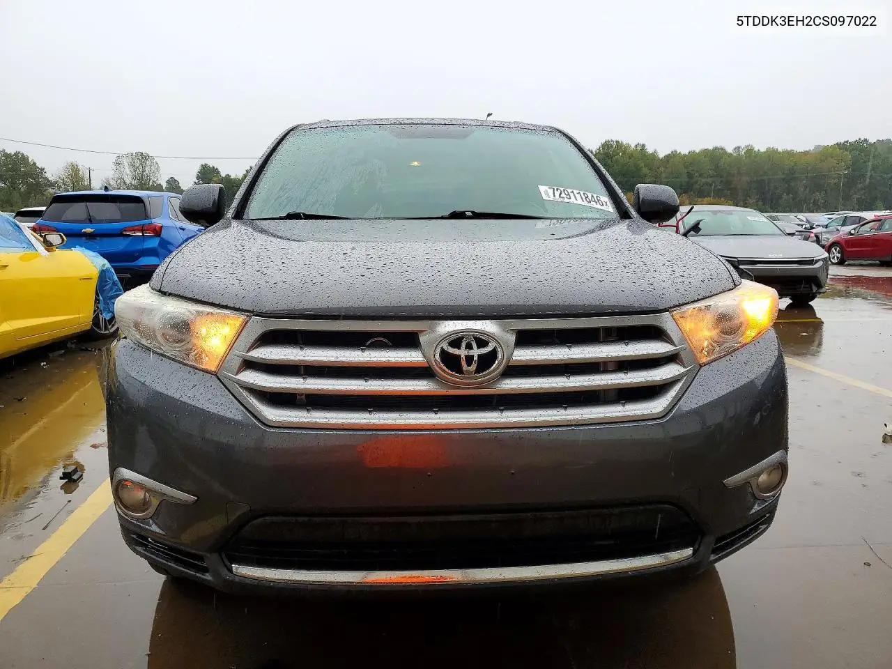 2012 TOYOTA HIGHLANDER VIN 5TDDK3EH2CS097022 — фото 5