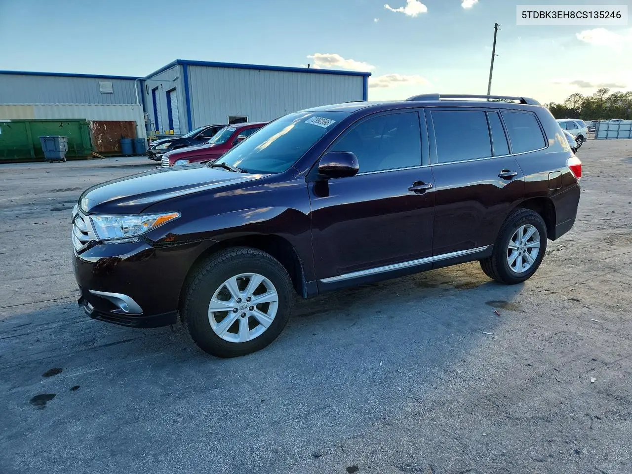 TOYOTA HIGHLANDER 2012, VIN 5TDBK3EH8CS135246