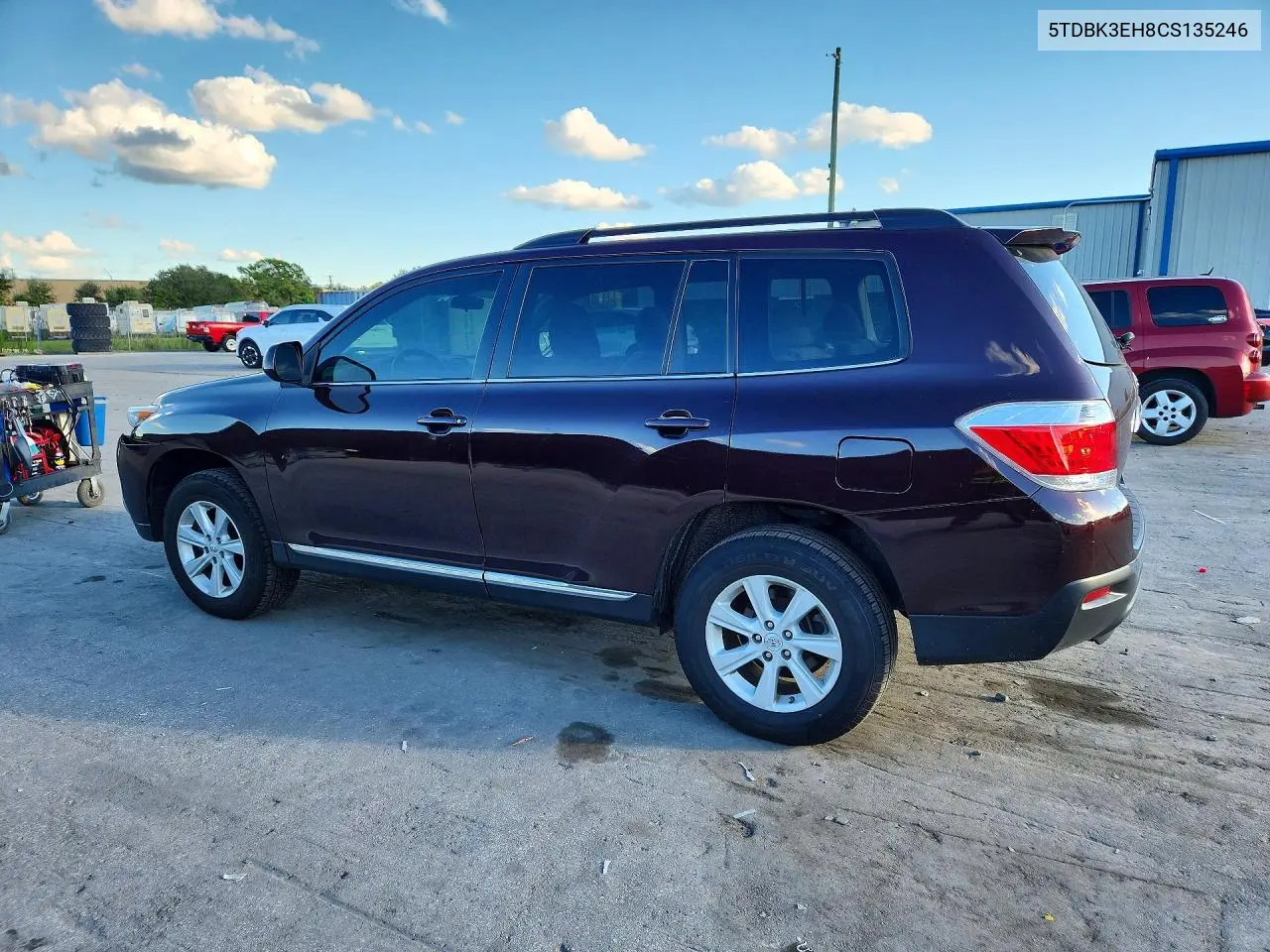 2012 TOYOTA HIGHLANDER VIN 5TDBK3EH8CS135246 — фото 2