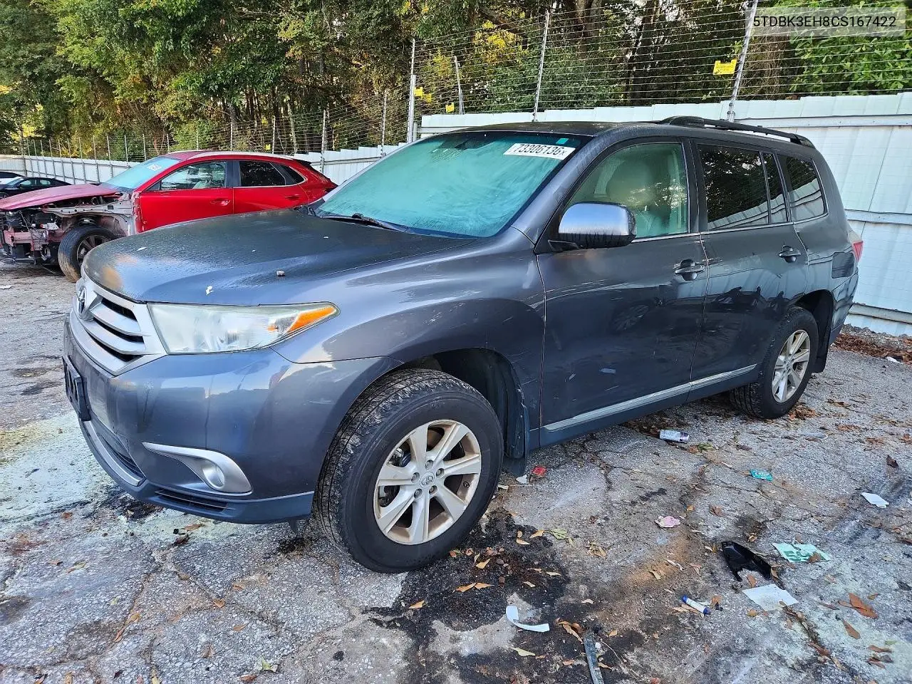 TOYOTA HIGHLANDER 2012, VIN 5TDBK3EH8CS167422