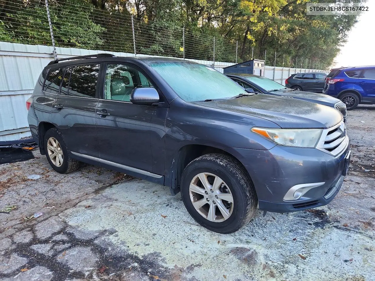 2012 TOYOTA HIGHLANDER VIN 5TDBK3EH8CS167422 — фото 4