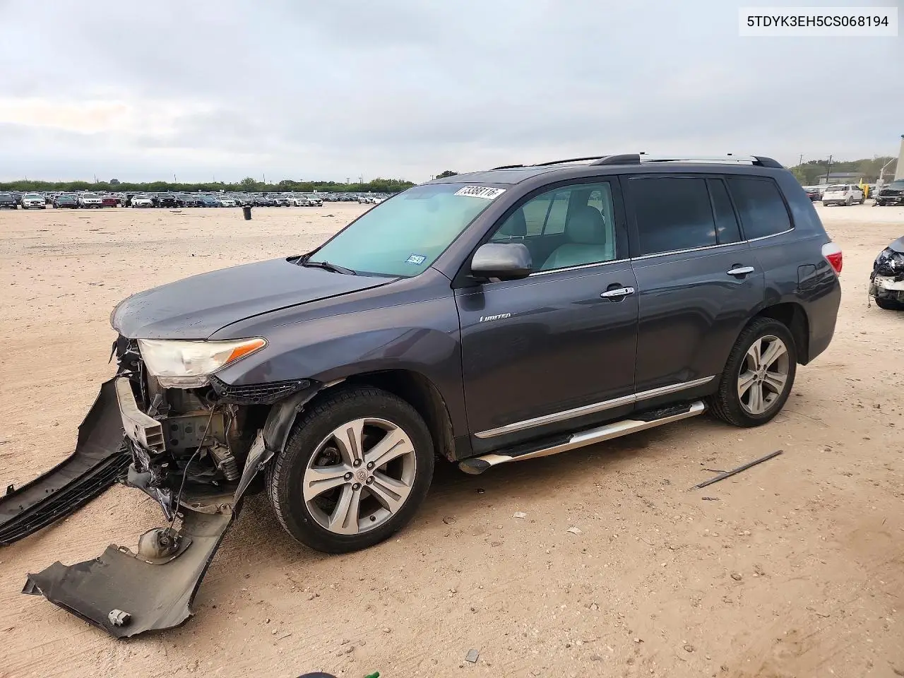 TOYOTA HIGHLANDER 2012, VIN 5TDYK3EH5CS068194