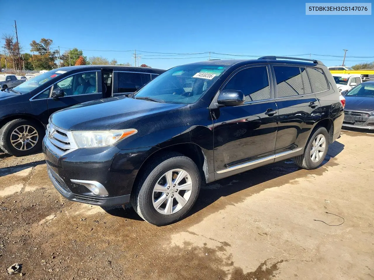 TOYOTA HIGHLANDER 2012, VIN 5TDBK3EH3CS147076