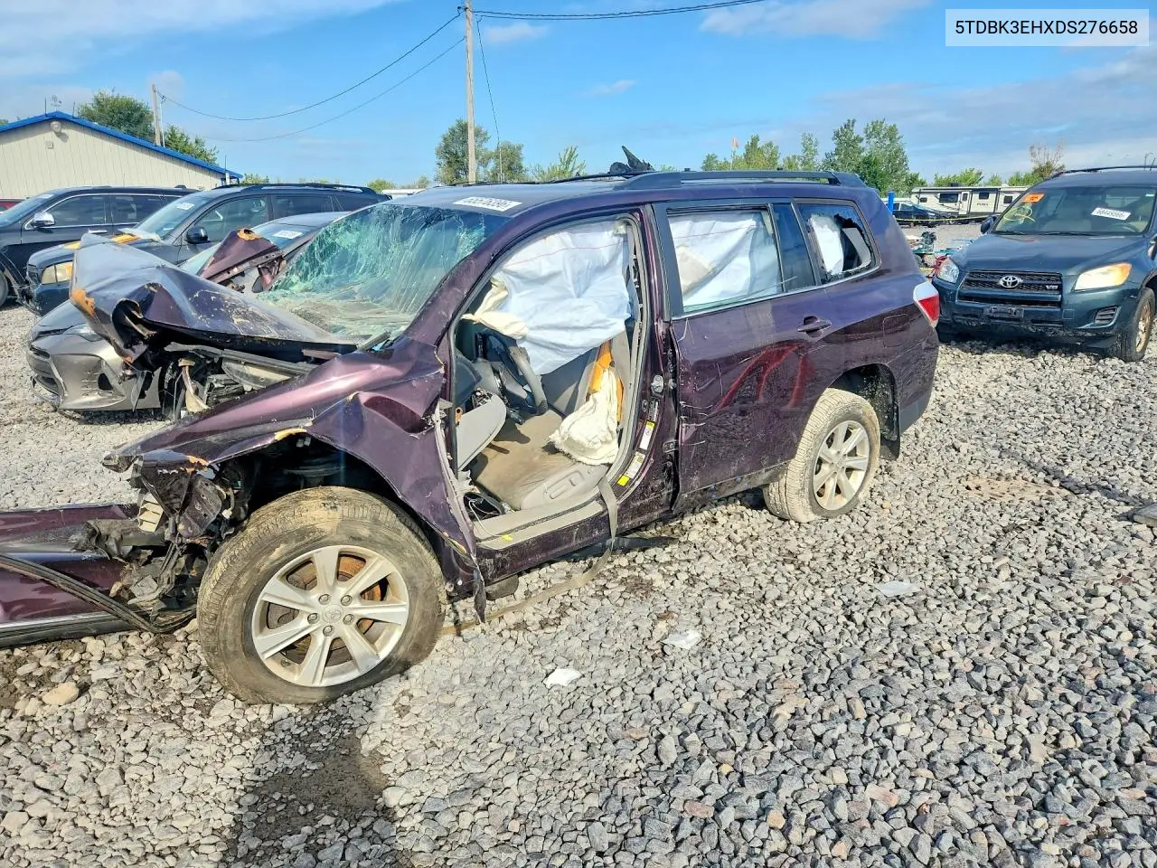 TOYOTA HIGHLANDER 2013, VIN 5TDBK3EHXDS276658