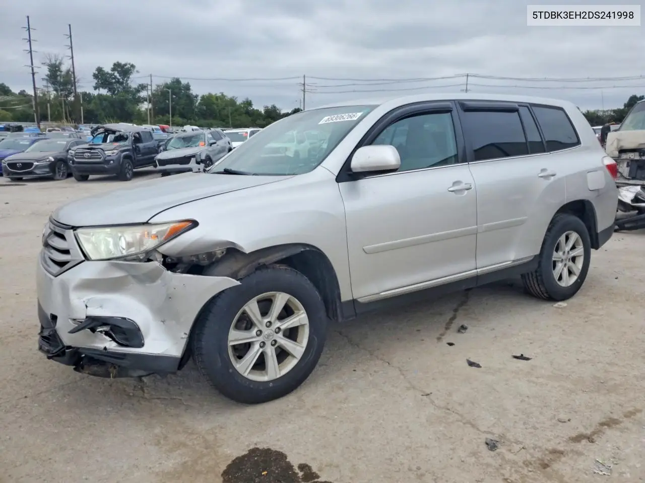 TOYOTA HIGHLANDER 2013, VIN 5TDBK3EH2DS241998