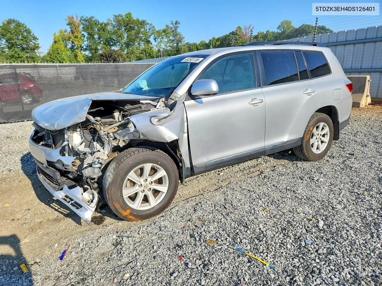 TOYOTA HIGHLANDER 2013, VIN 5TDZK3EH4DS126401