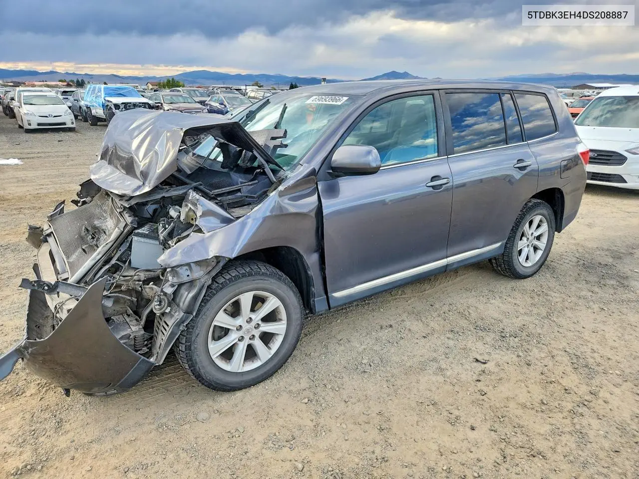 TOYOTA HIGHLANDER 2013, VIN 5TDBK3EH4DS208887