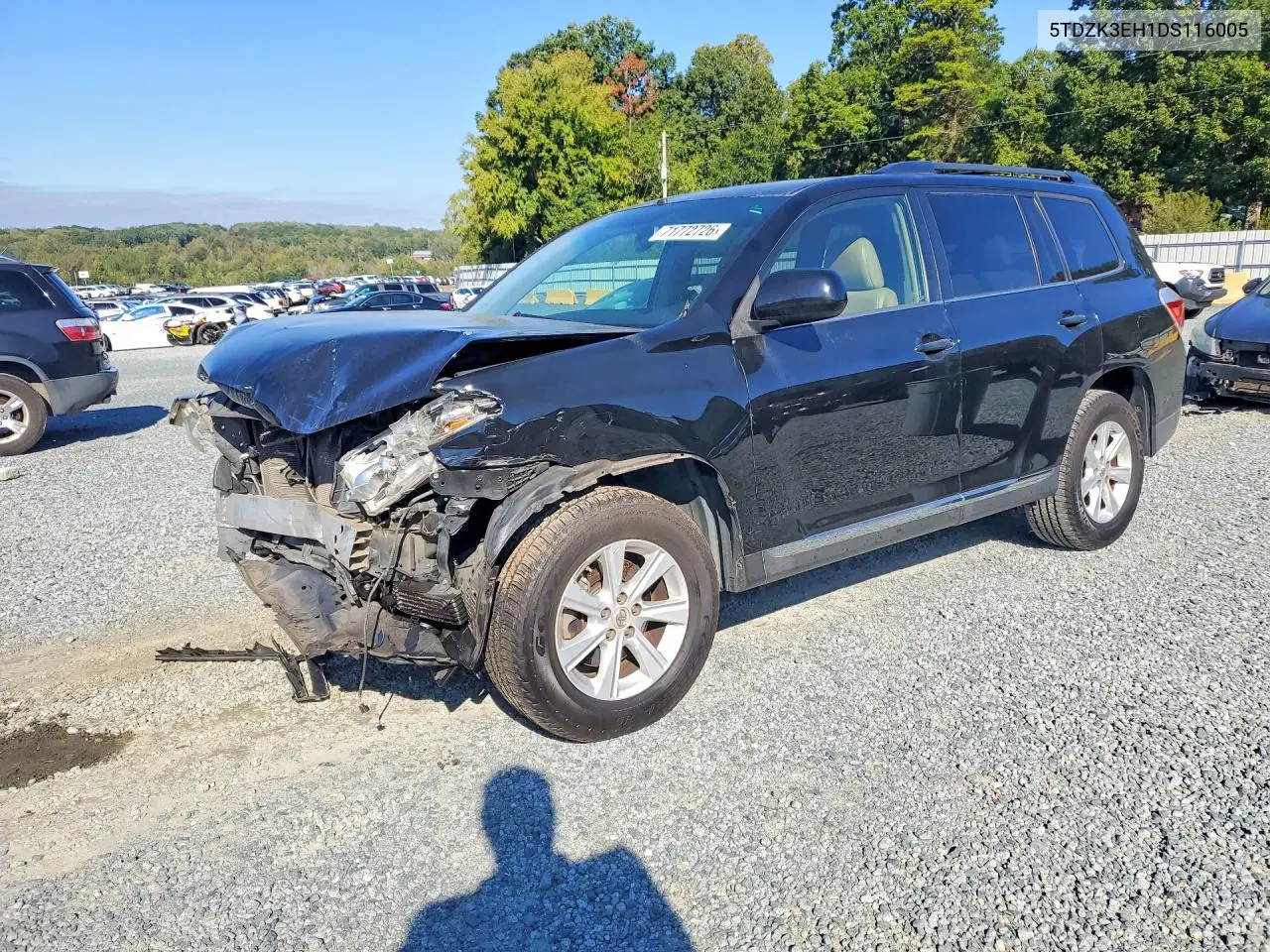 TOYOTA HIGHLANDER 2013, VIN 5TDZK3EH1DS116005