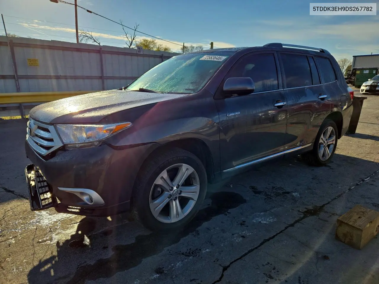 TOYOTA HIGHLANDER 2013, VIN 5TDDK3EH9DS267782