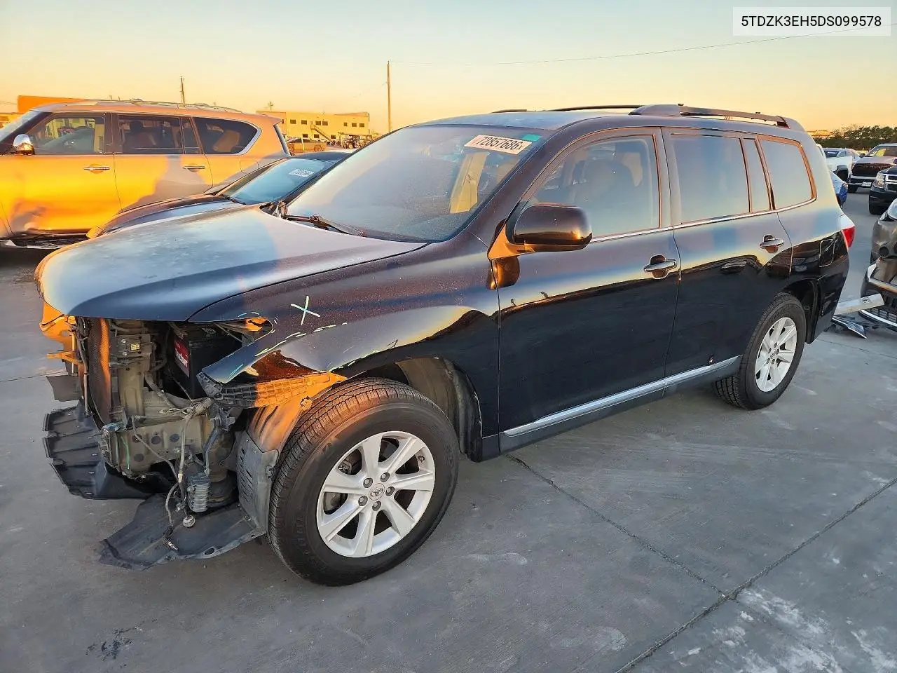 TOYOTA HIGHLANDER 2013, VIN 5TDZK3EH5DS099578