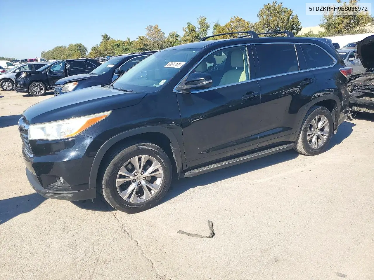 TOYOTA HIGHLANDER 2014, VIN 5TDZKRFH9ES036972