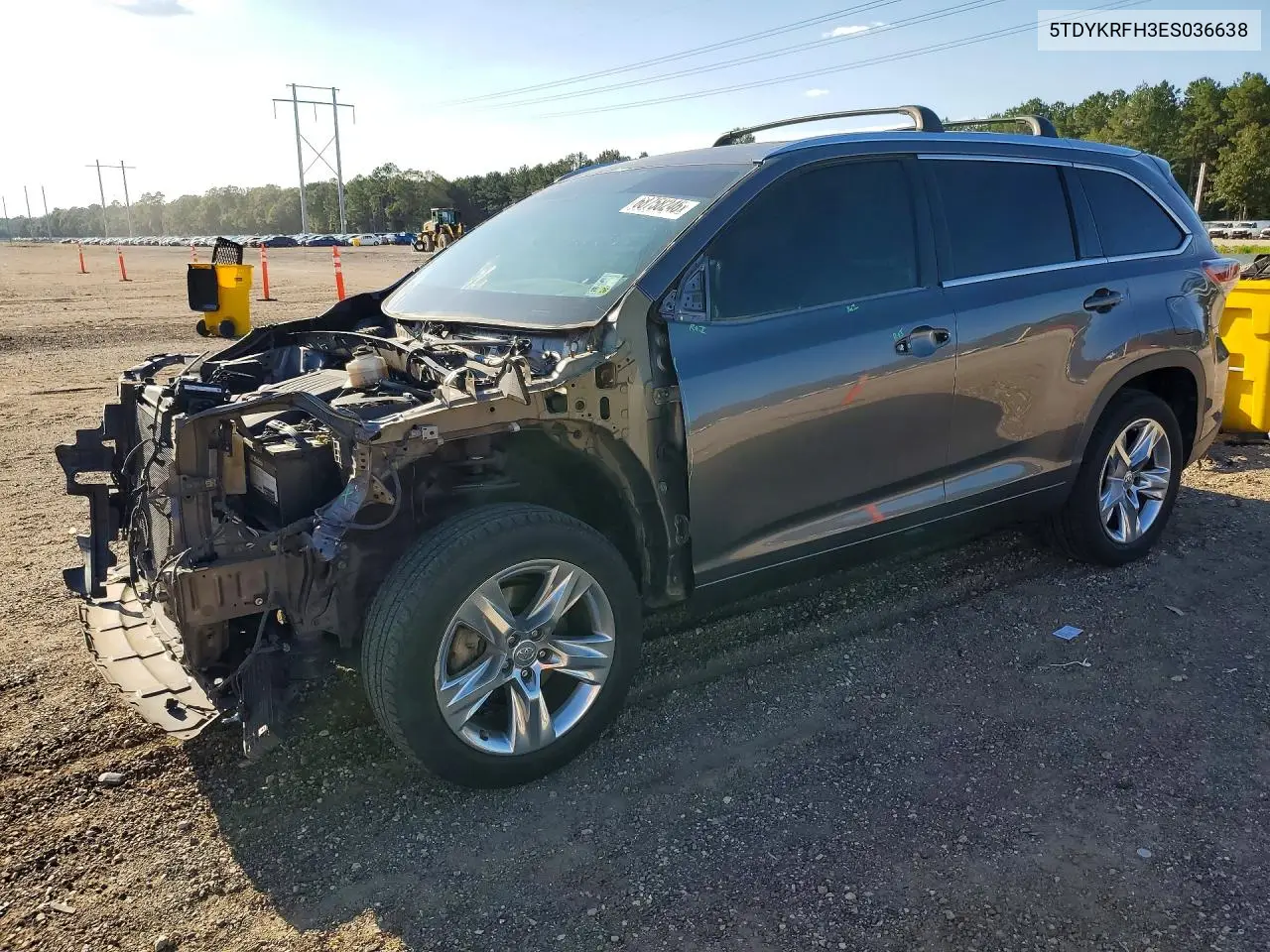 TOYOTA HIGHLANDER 2014, VIN 5TDYKRFH3ES036638