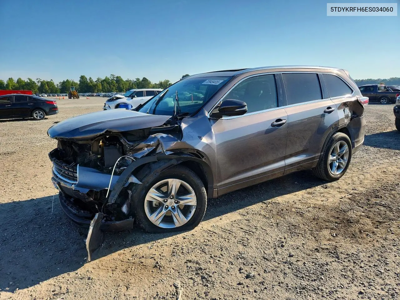 TOYOTA HIGHLANDER 2014, VIN 5TDYKRFH6ES034060
