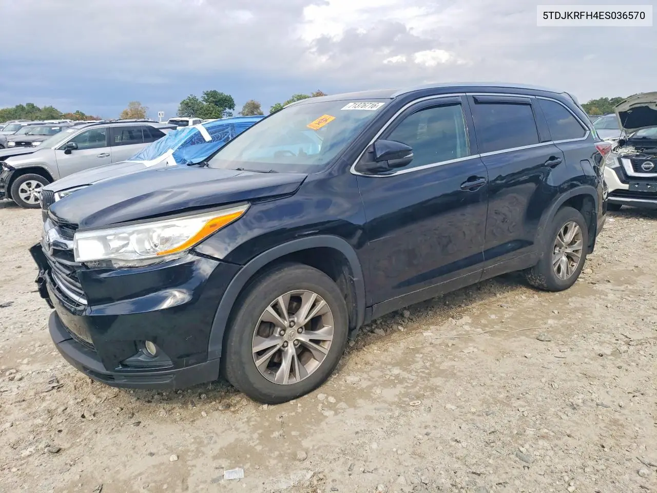 TOYOTA HIGHLANDER 2014, VIN 5TDJKRFH4ES036570