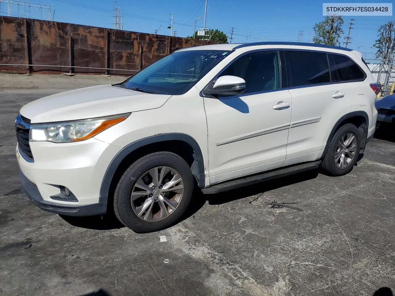 TOYOTA HIGHLANDER 2014, VIN 5TDKKRFH7ES034428