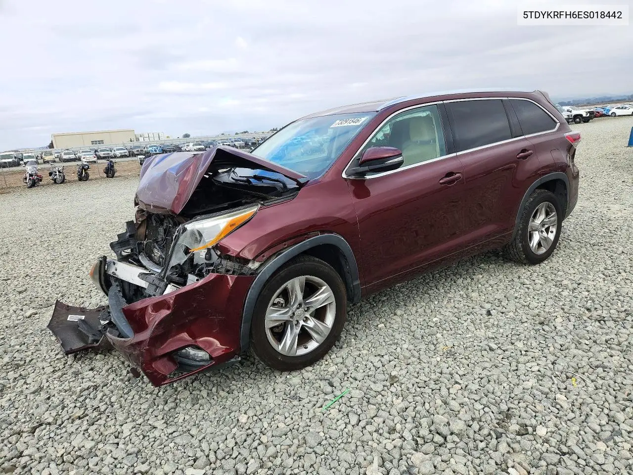TOYOTA HIGHLANDER 2014, VIN 5TDYKRFH6ES018442