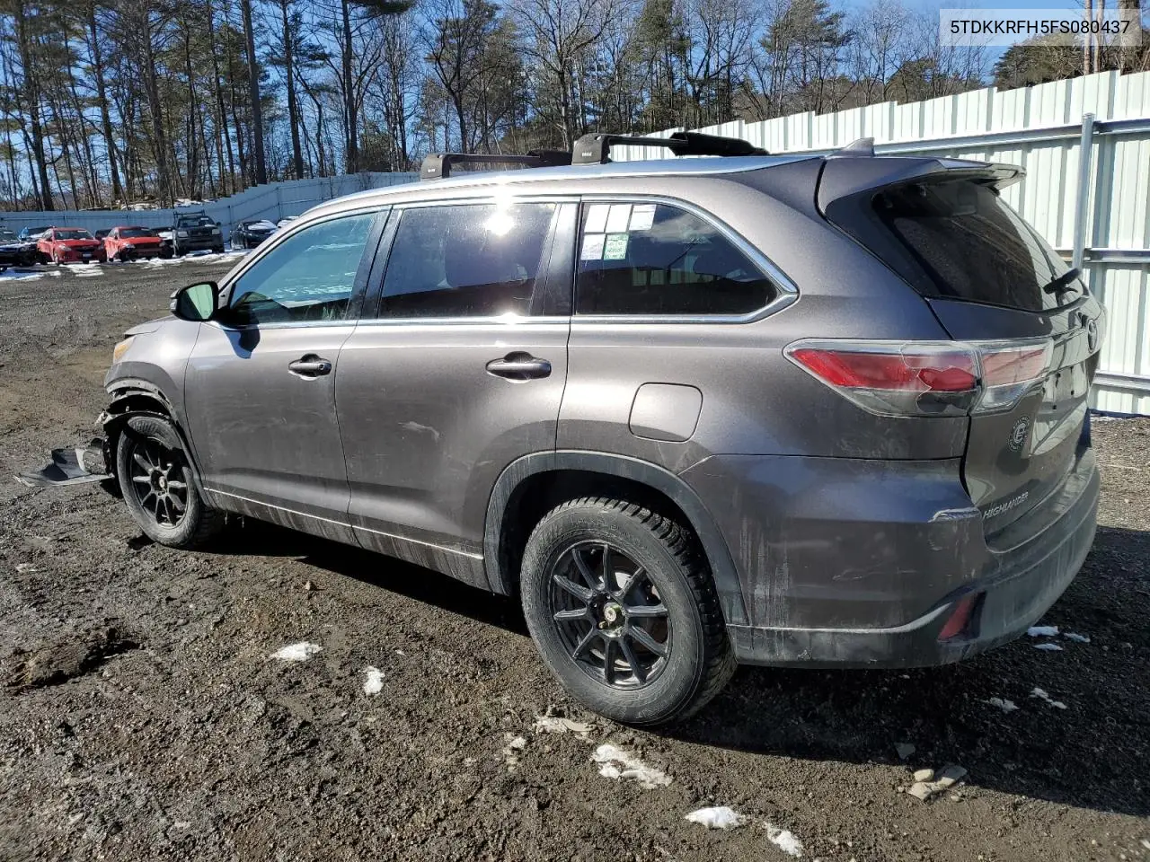 2015 TOYOTA HIGHLANDER VIN 5TDKKRFH5FS080437 — фото 2