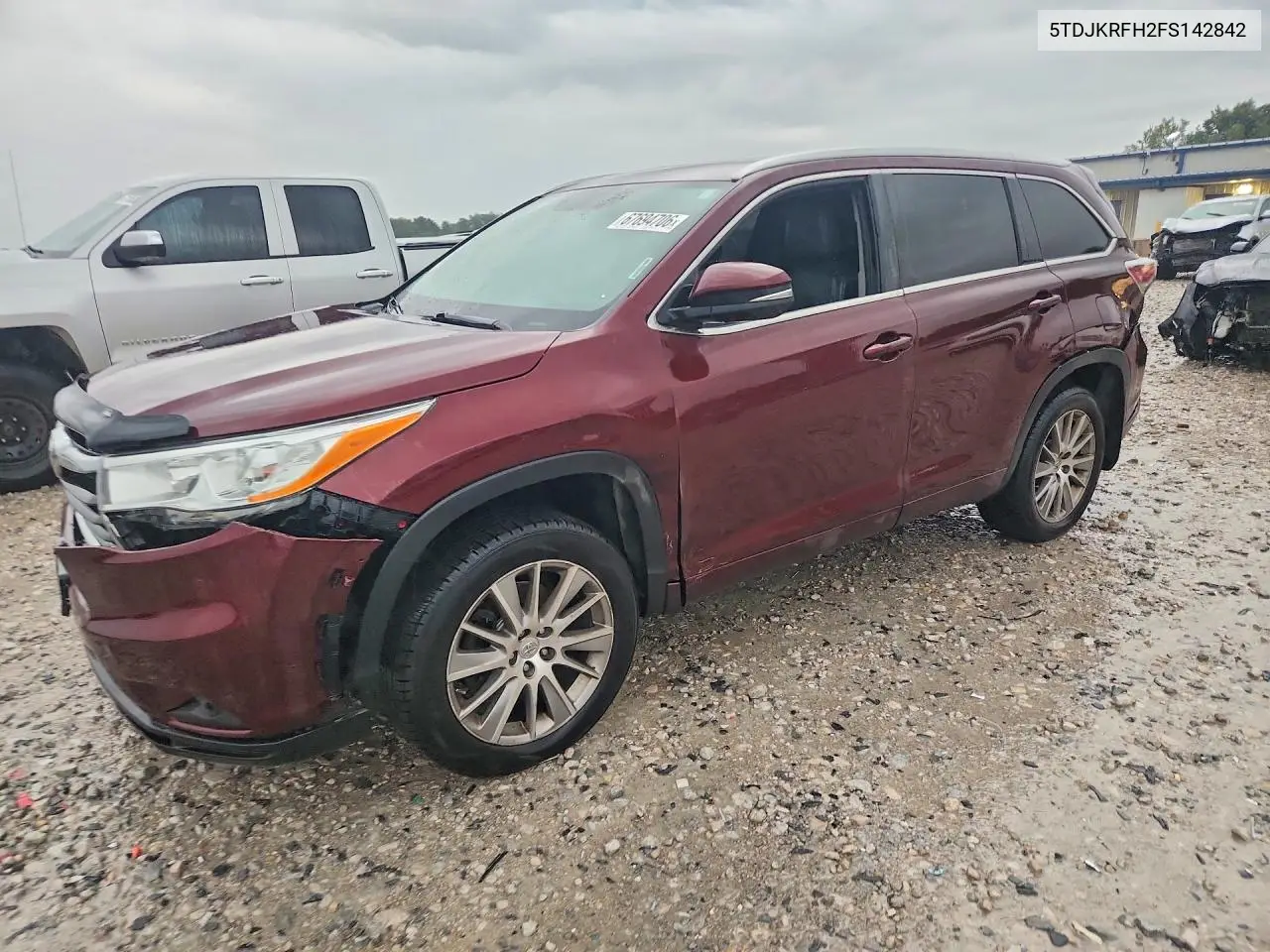 TOYOTA HIGHLANDER 2015, VIN 5TDJKRFH2FS142842