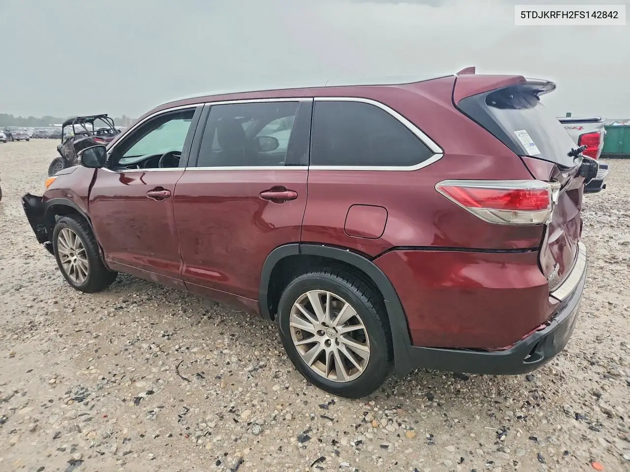 2015 TOYOTA HIGHLANDER VIN 5TDJKRFH2FS142842 — фото 2
