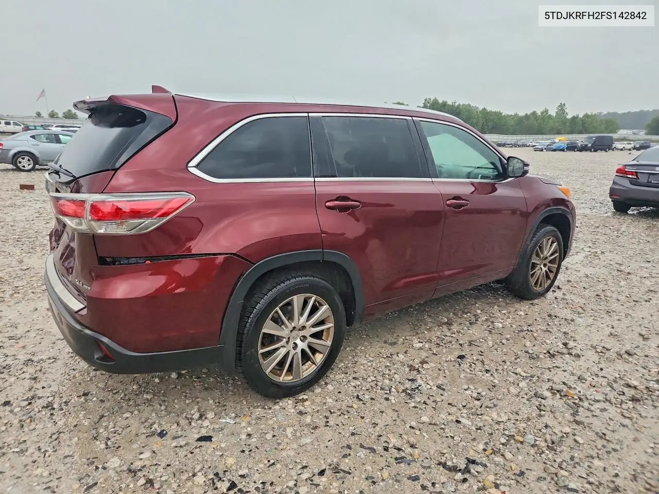 2015 TOYOTA HIGHLANDER VIN 5TDJKRFH2FS142842 — фото 3