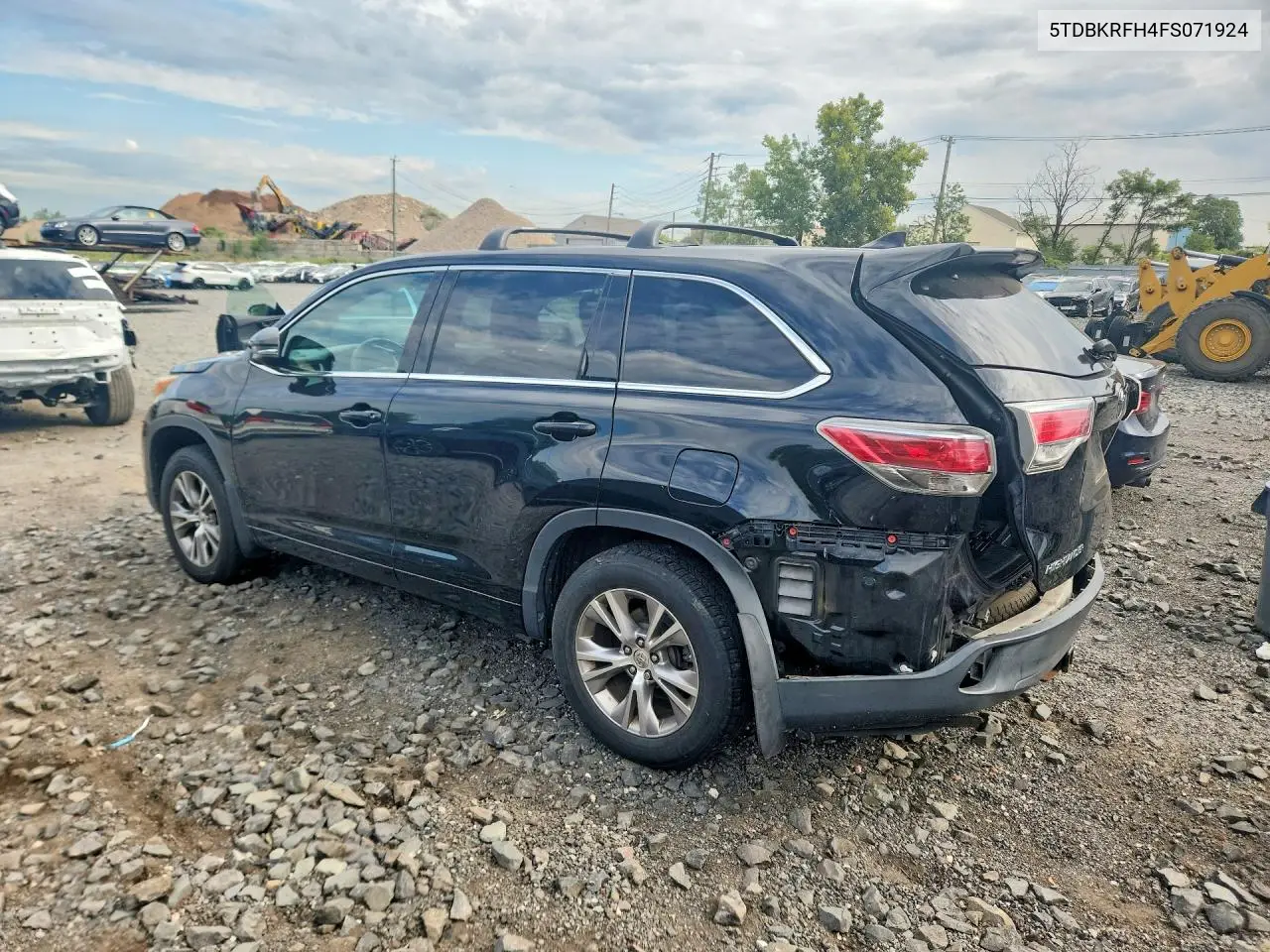 2015 TOYOTA HIGHLANDER VIN 5TDBKRFH4FS071924 — фото 2