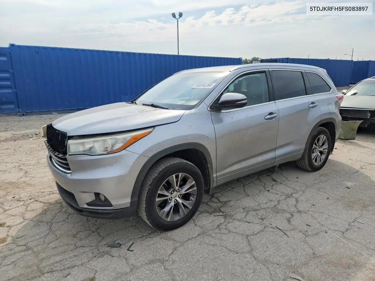 TOYOTA HIGHLANDER 2015, VIN 5TDJKRFH5FS083897