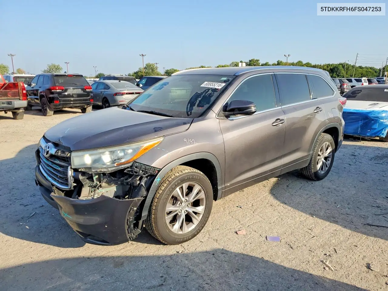 TOYOTA HIGHLANDER 2015, VIN 5TDKKRFH6FS047253
