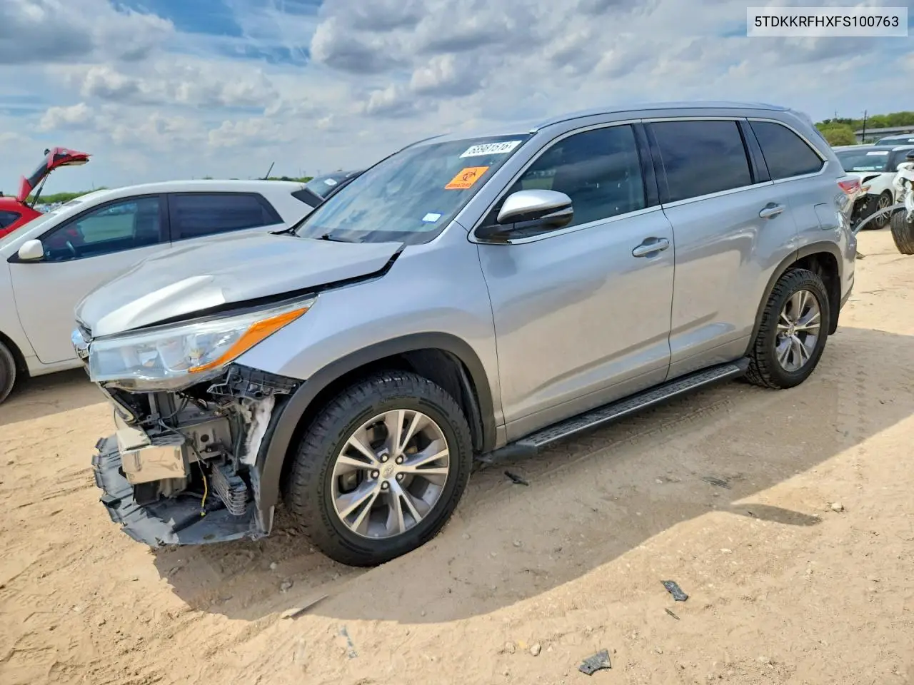 TOYOTA HIGHLANDER 2015, VIN 5TDKKRFHXFS100763