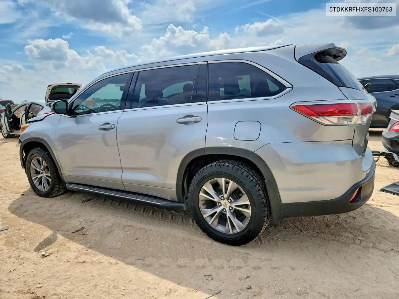 2015 TOYOTA HIGHLANDER VIN 5TDKKRFHXFS100763 — фото 2