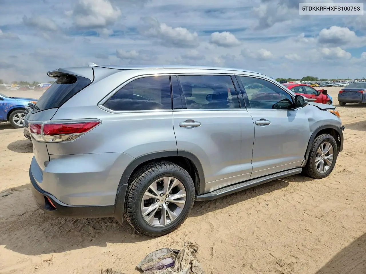 2015 TOYOTA HIGHLANDER VIN 5TDKKRFHXFS100763 — фото 3