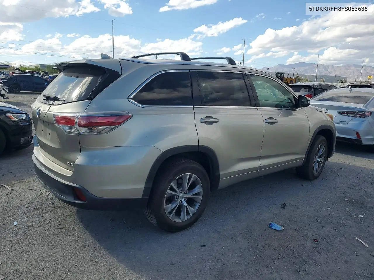2015 TOYOTA HIGHLANDER VIN 5TDKKRFH8FS053636 — фото 3