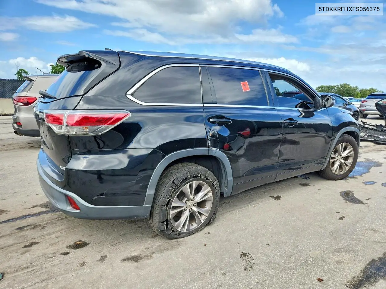 2015 TOYOTA HIGHLANDER VIN 5TDKKRFHXFS056375 — фото 3
