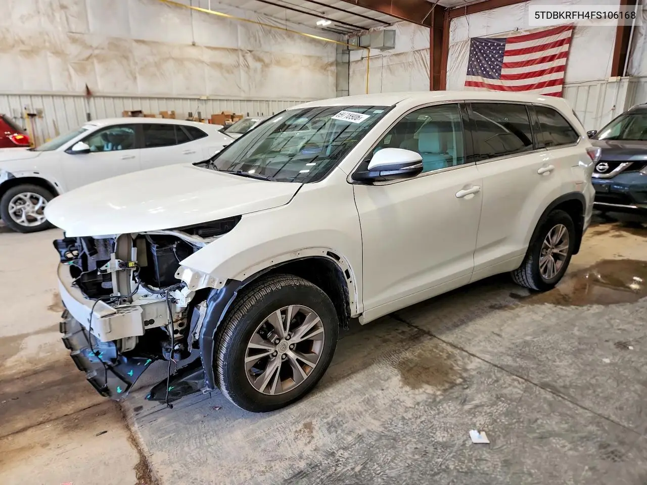 TOYOTA HIGHLANDER 2015, VIN 5TDBKRFH4FS106168