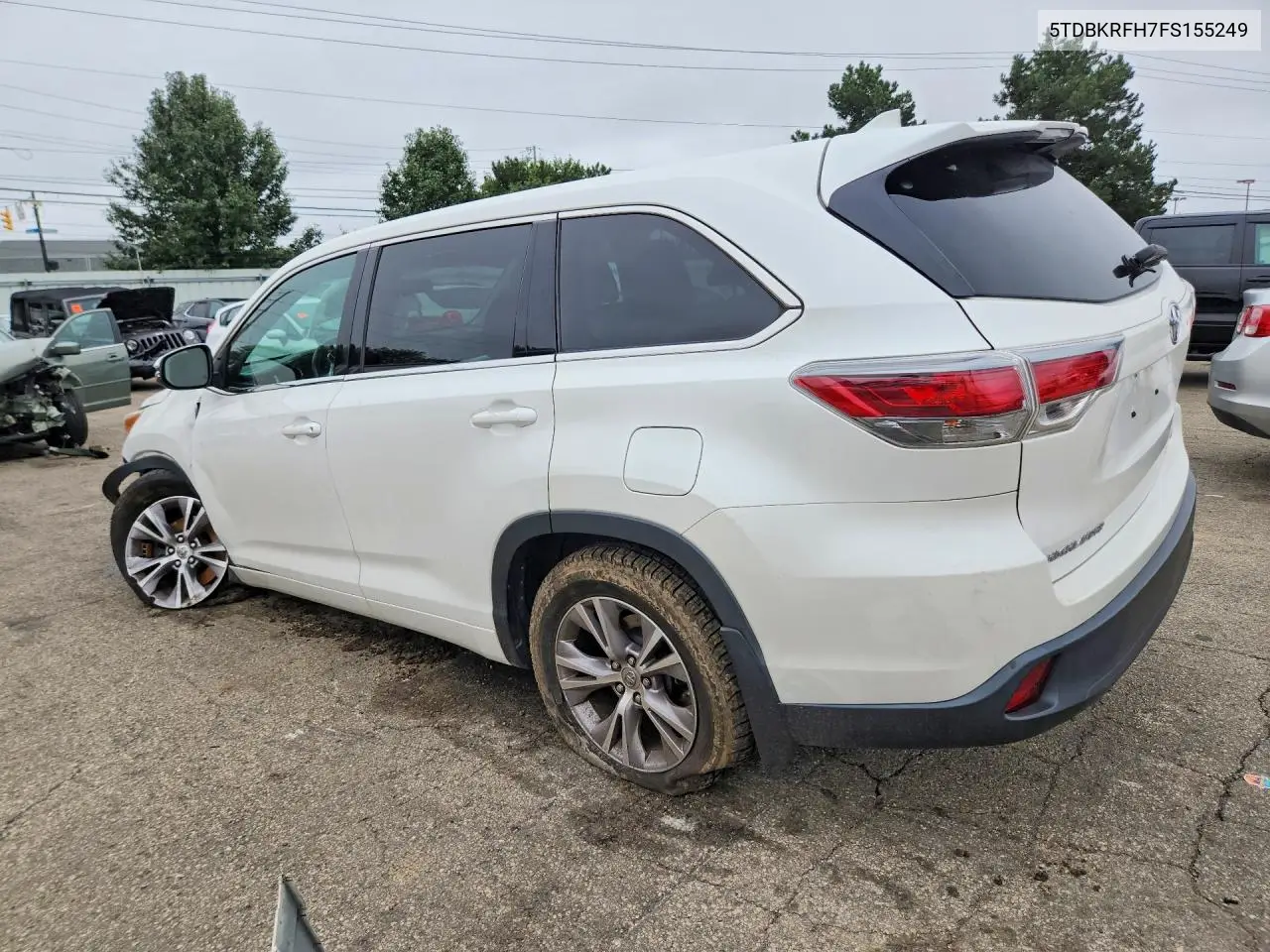 2015 TOYOTA HIGHLANDER VIN 5TDBKRFH7FS155249 — фото 2