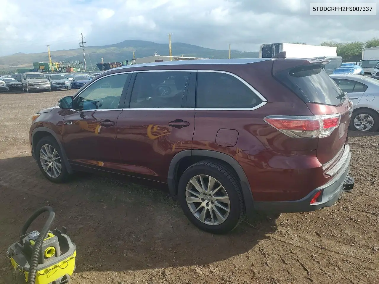 2015 TOYOTA HIGHLANDER VIN 5TDDCRFH2FS007337 — фото 2