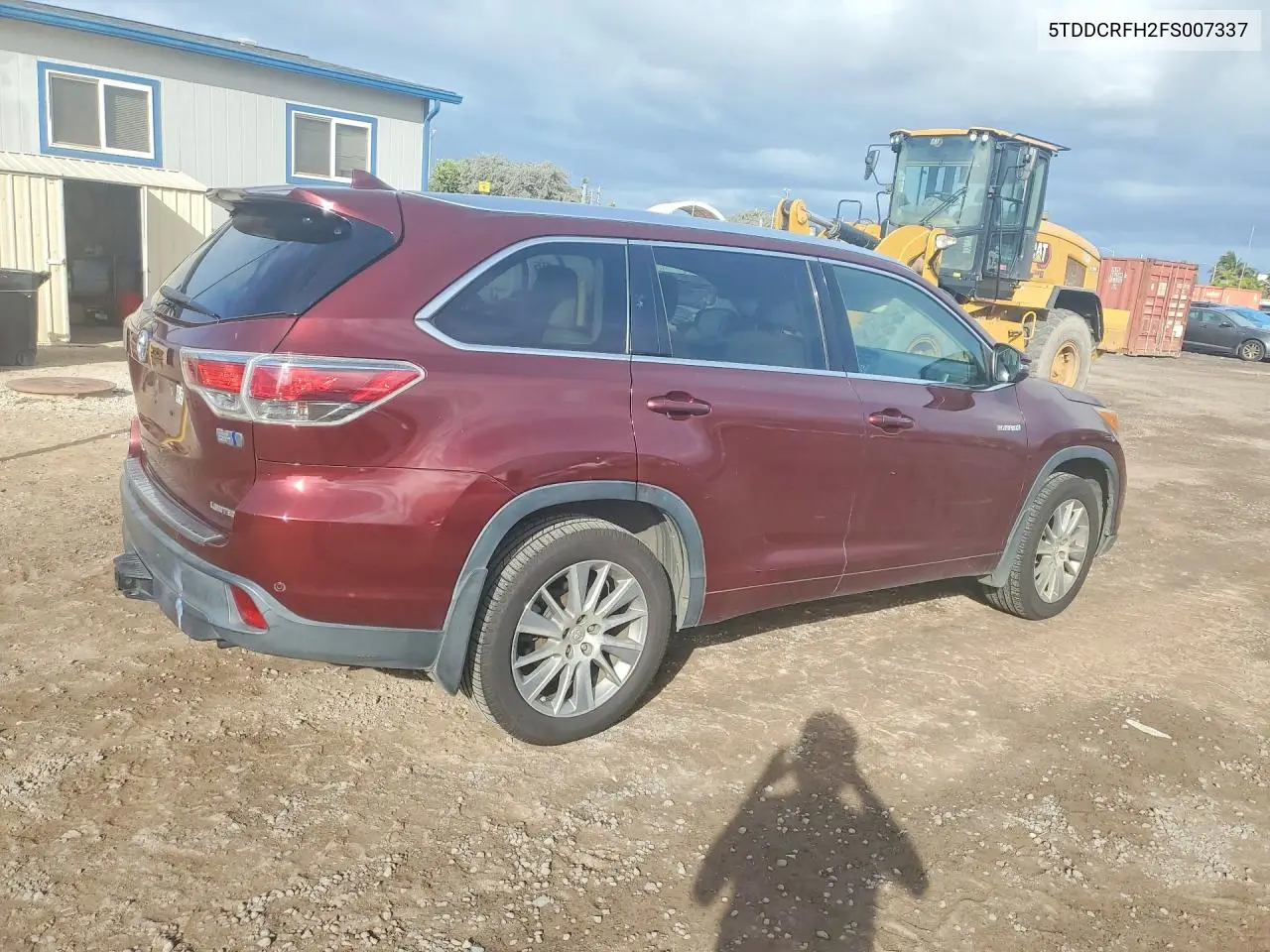2015 TOYOTA HIGHLANDER VIN 5TDDCRFH2FS007337 — фото 3