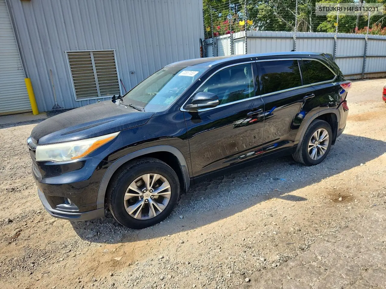 TOYOTA HIGHLANDER 2015, VIN 5TDJKRFH4FS113231