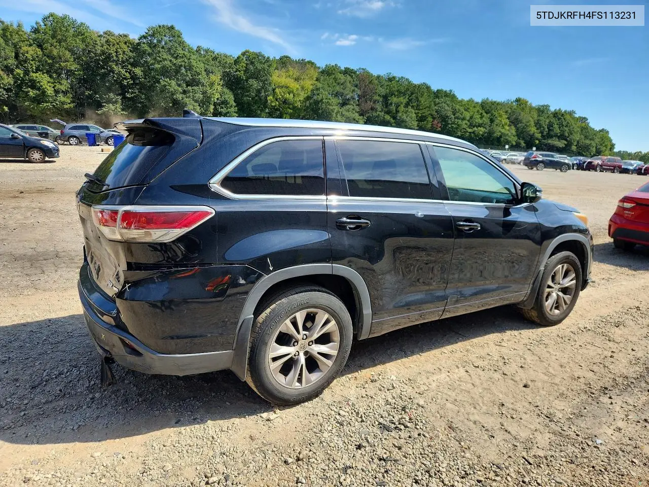 2015 TOYOTA HIGHLANDER VIN 5TDJKRFH4FS113231 — фото 3