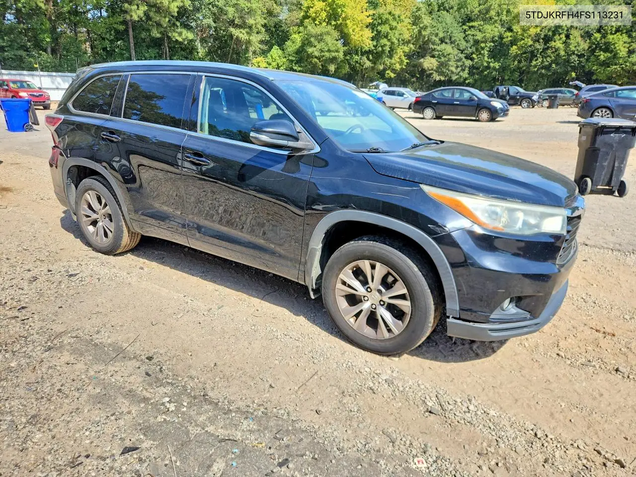 2015 TOYOTA HIGHLANDER VIN 5TDJKRFH4FS113231 — фото 4
