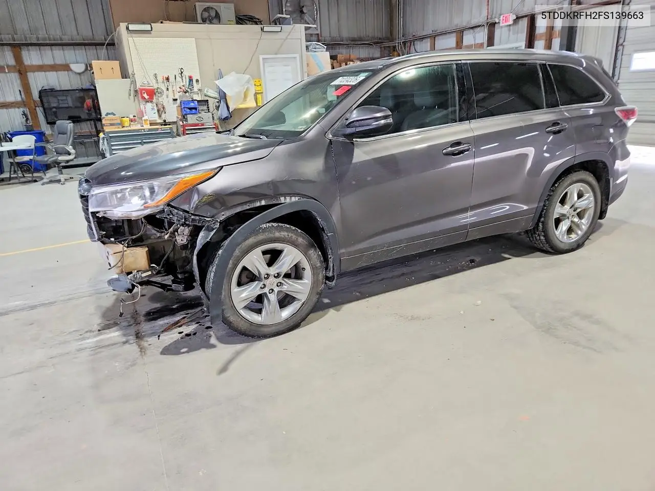 TOYOTA HIGHLANDER 2015, VIN 5TDDKRFH2FS139663