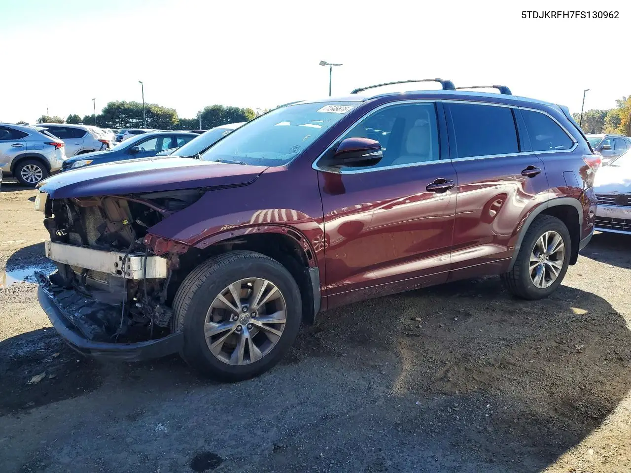 TOYOTA HIGHLANDER 2015, VIN 5TDJKRFH7FS130962