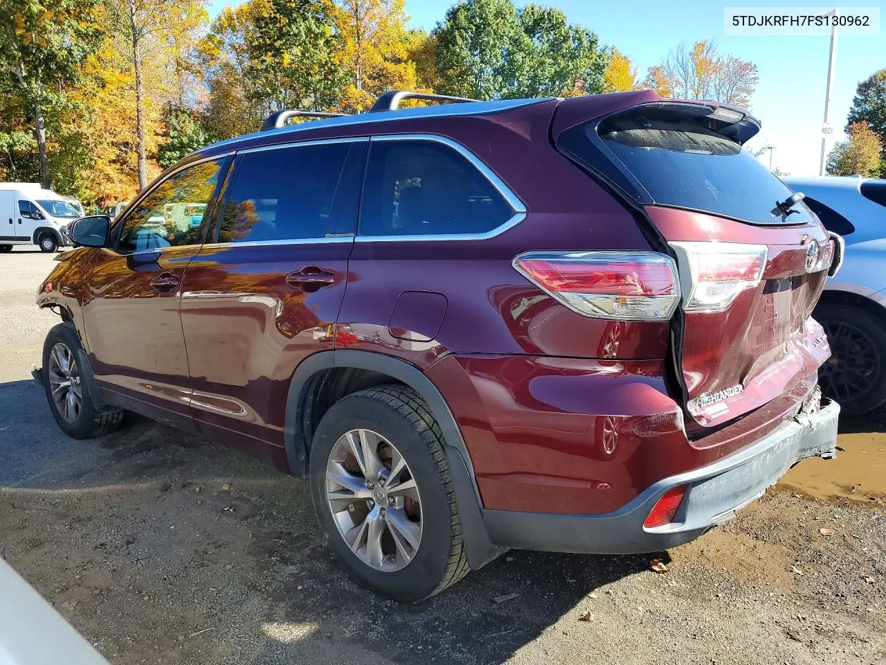 2015 TOYOTA HIGHLANDER VIN 5TDJKRFH7FS130962 — фото 2