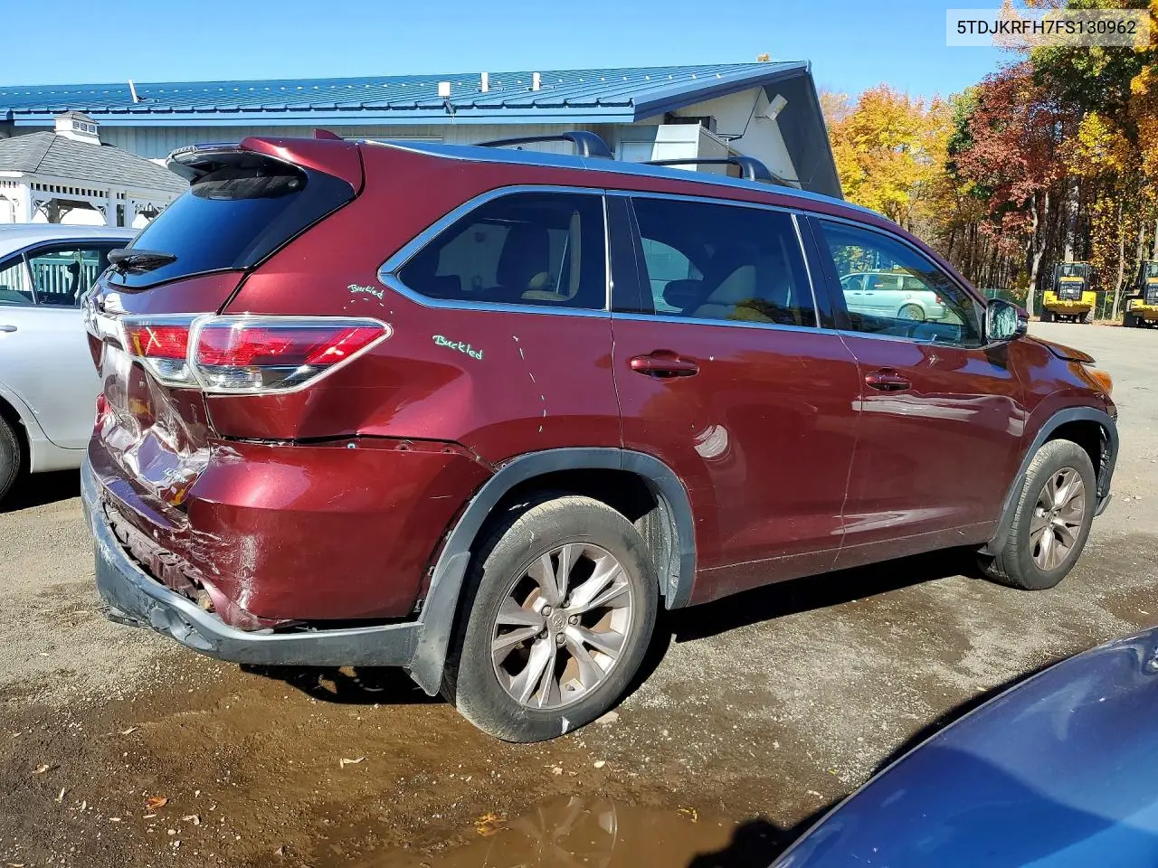 2015 TOYOTA HIGHLANDER VIN 5TDJKRFH7FS130962 — фото 3