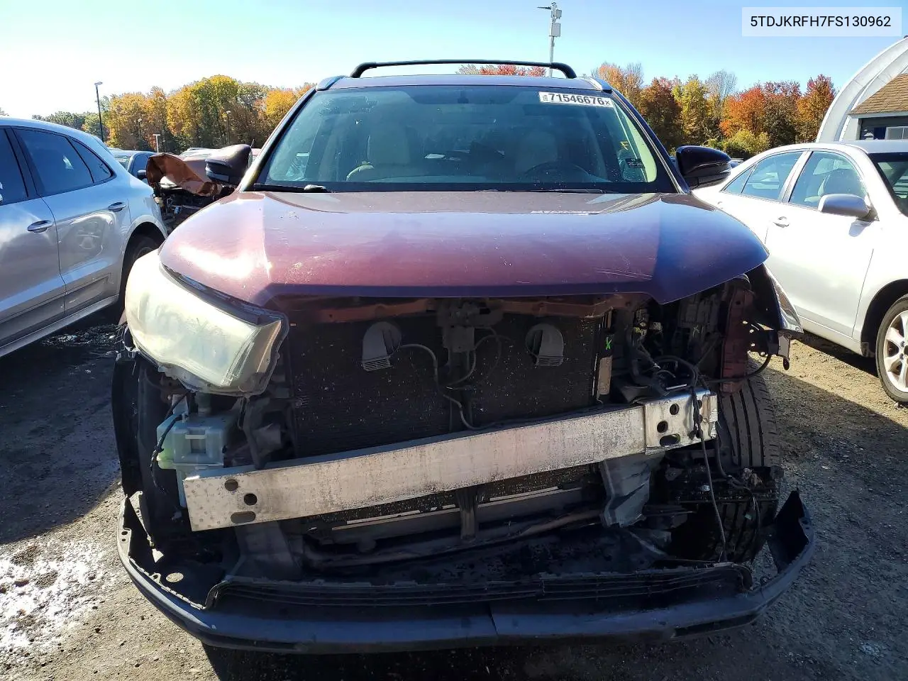 2015 TOYOTA HIGHLANDER VIN 5TDJKRFH7FS130962 — фото 5