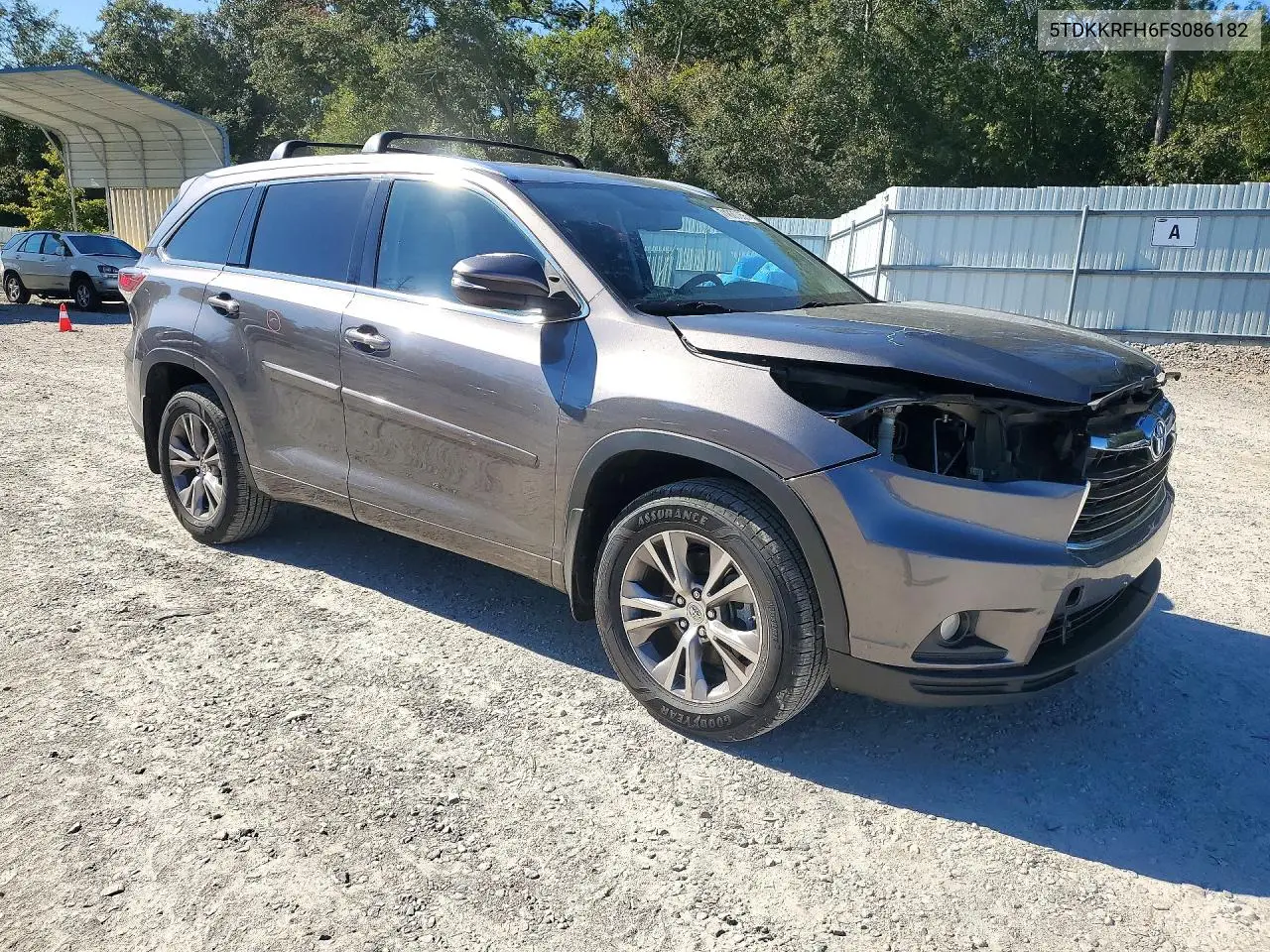 2015 TOYOTA HIGHLANDER VIN 5TDKKRFH6FS086182 — фото 4