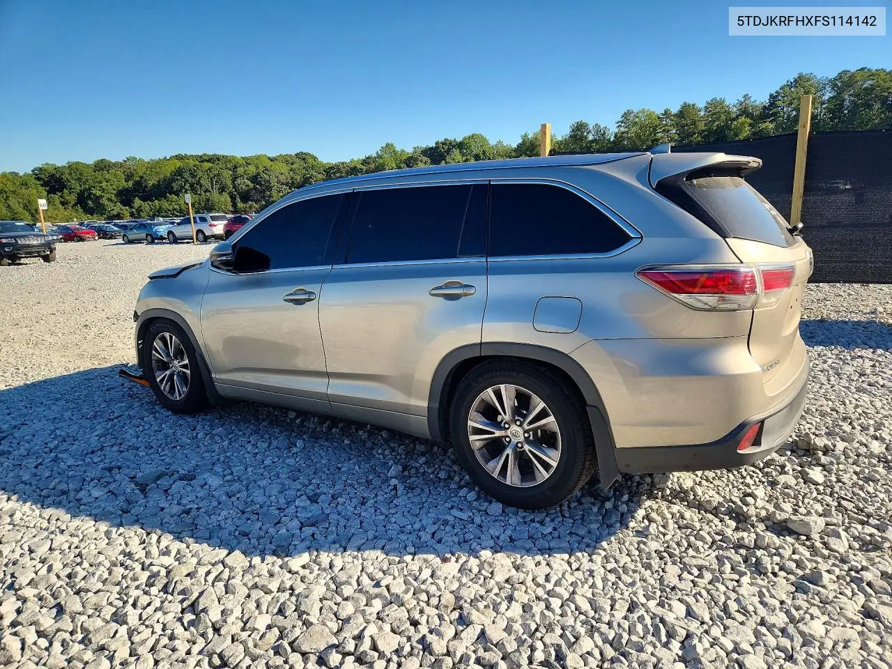 2015 TOYOTA HIGHLANDER VIN 5TDJKRFHXFS114142 — фото 2
