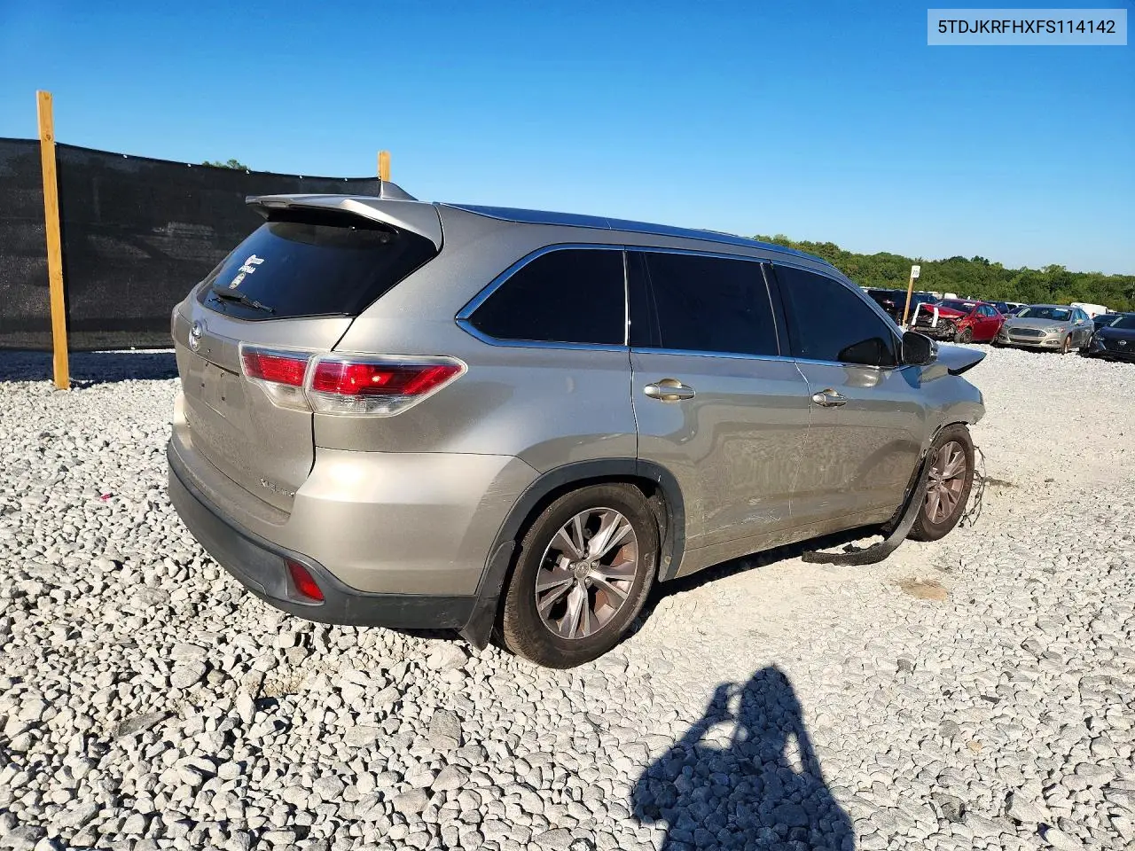 2015 TOYOTA HIGHLANDER VIN 5TDJKRFHXFS114142 — фото 3