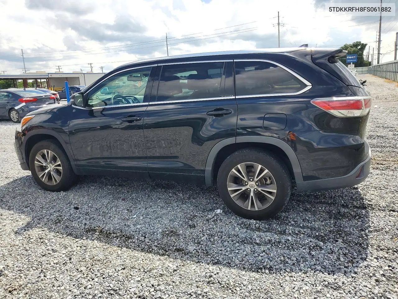 2015 TOYOTA HIGHLANDER VIN 5TDKKRFH8FS061882 — фото 2